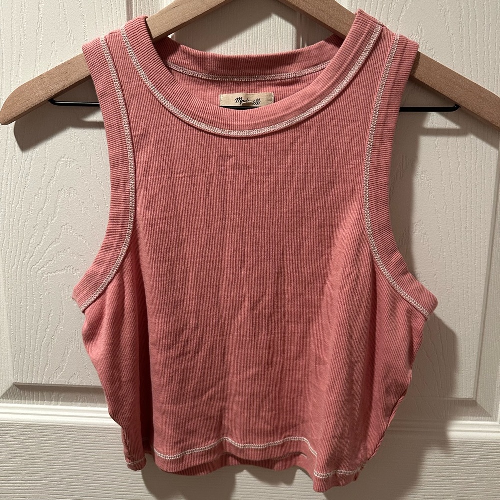 Madewell Pink cropped tank- Size Medium